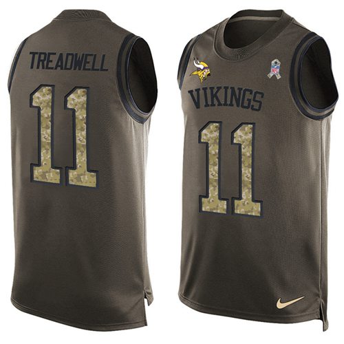 Nike Vikings #11 Laquon Treadwell Green Men's Stitched NFL Limited Salute To Service Tank Top Jersey - Click Image to Close